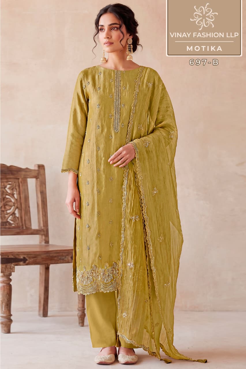 Motika Kuleesh Vinay Fashion Llp Silk Pant Style Suits Wholesale Price