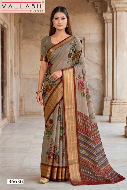 Moulisha Vallabhi Prints Georgette Sarees Manufacturer Gujarat