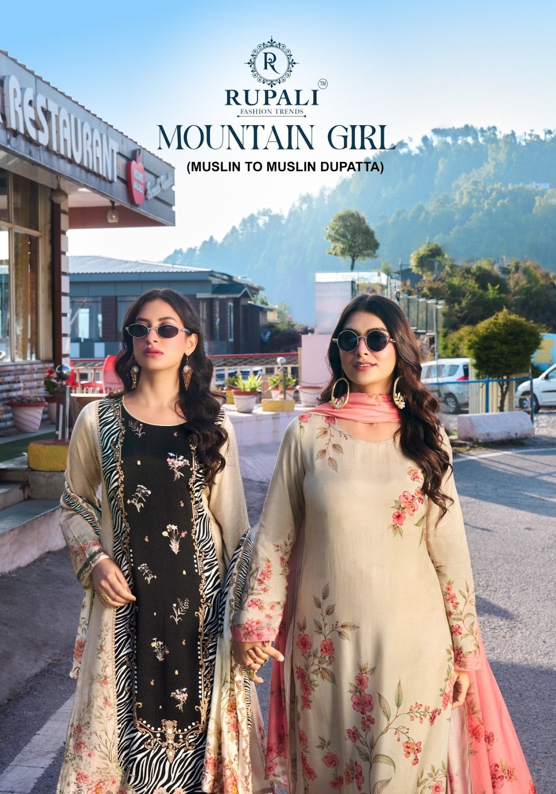 Mountain Girl Rupali Muslin Pant Style Suits Supplier India