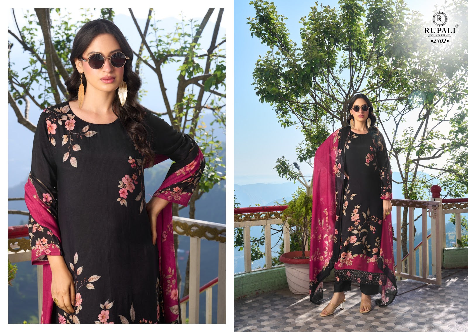 Mountain Girl Rupali Muslin Pant Style Suits Supplier India