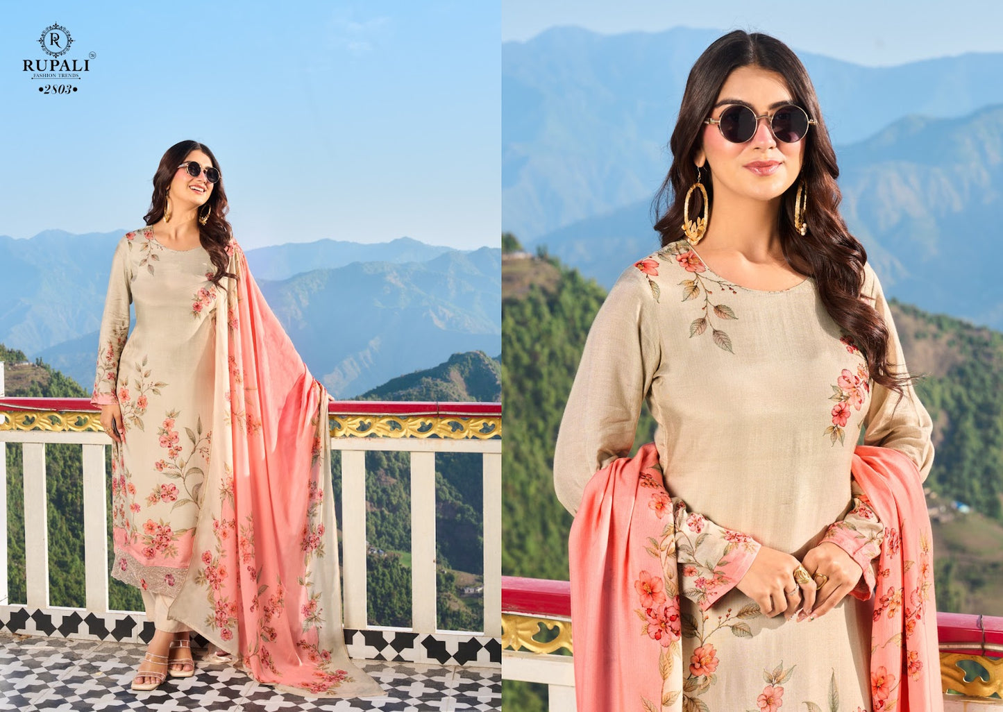 Mountain Girl Rupali Muslin Pant Style Suits Supplier India