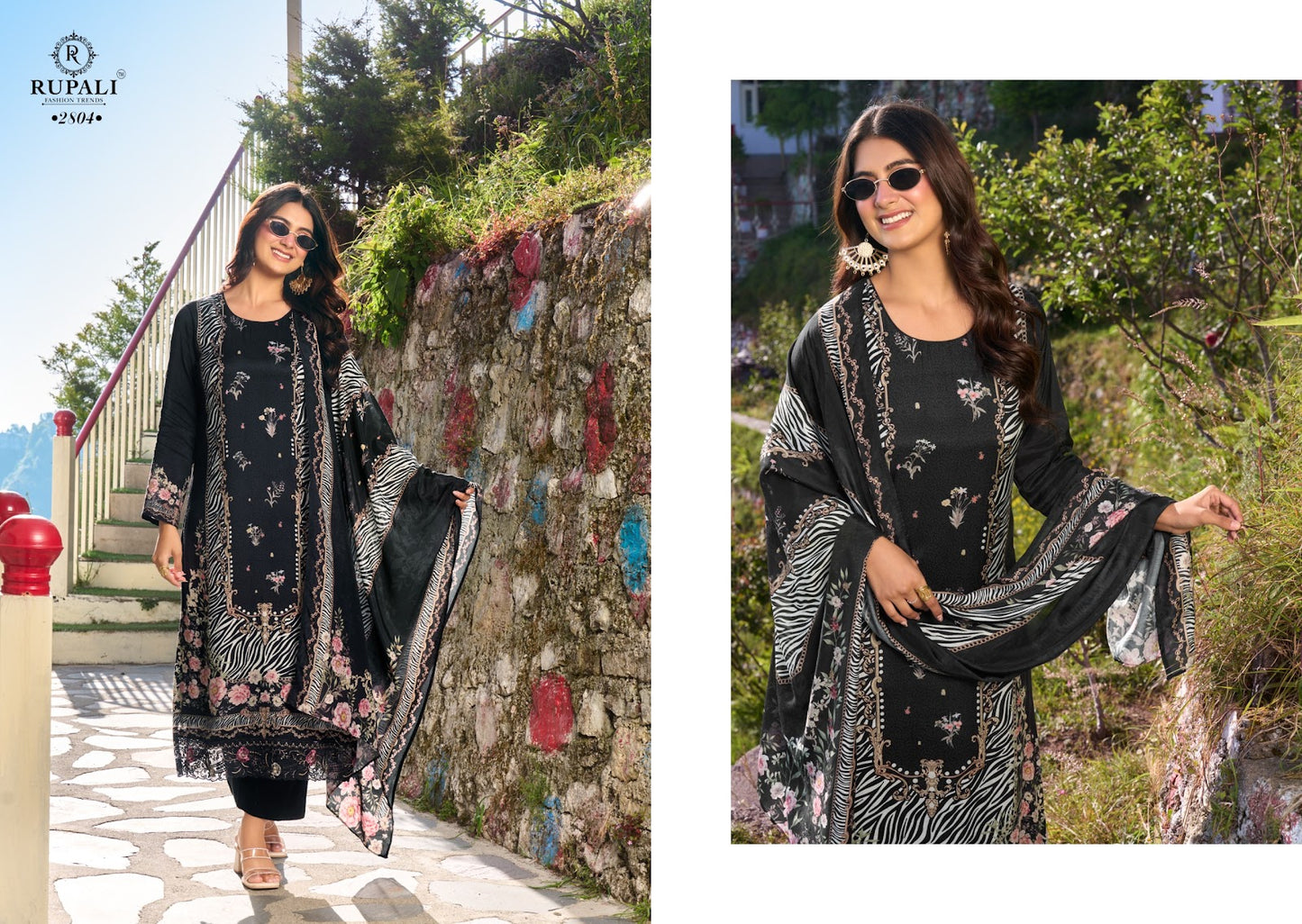 Mountain Girl Rupali Muslin Pant Style Suits Supplier India