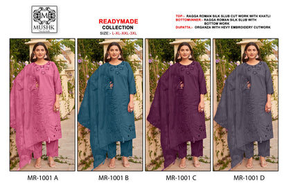 Mr 1001 Mushk Roman Silk Pakistani Readymade Suits Supplier Gujarat