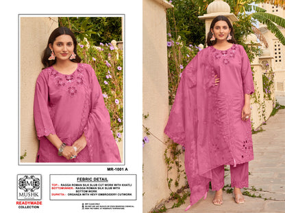 Mr 1001 Mushk Roman Silk Pakistani Readymade Suits Supplier Gujarat