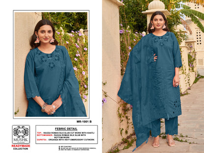 Mr 1001 Mushk Roman Silk Pakistani Readymade Suits Supplier Gujarat