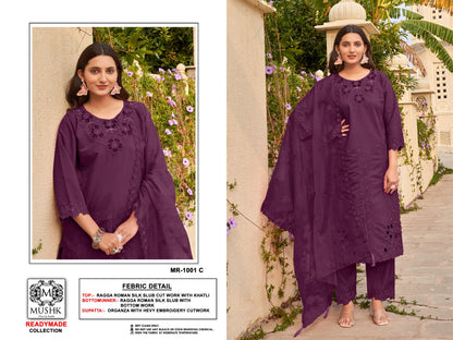 Mr 1001 Mushk Roman Silk Pakistani Readymade Suits Supplier Gujarat