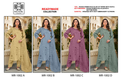 Mr 1002 Mushk Roman Silk Pakistani Readymade Suits Exporter Ahmedabad
