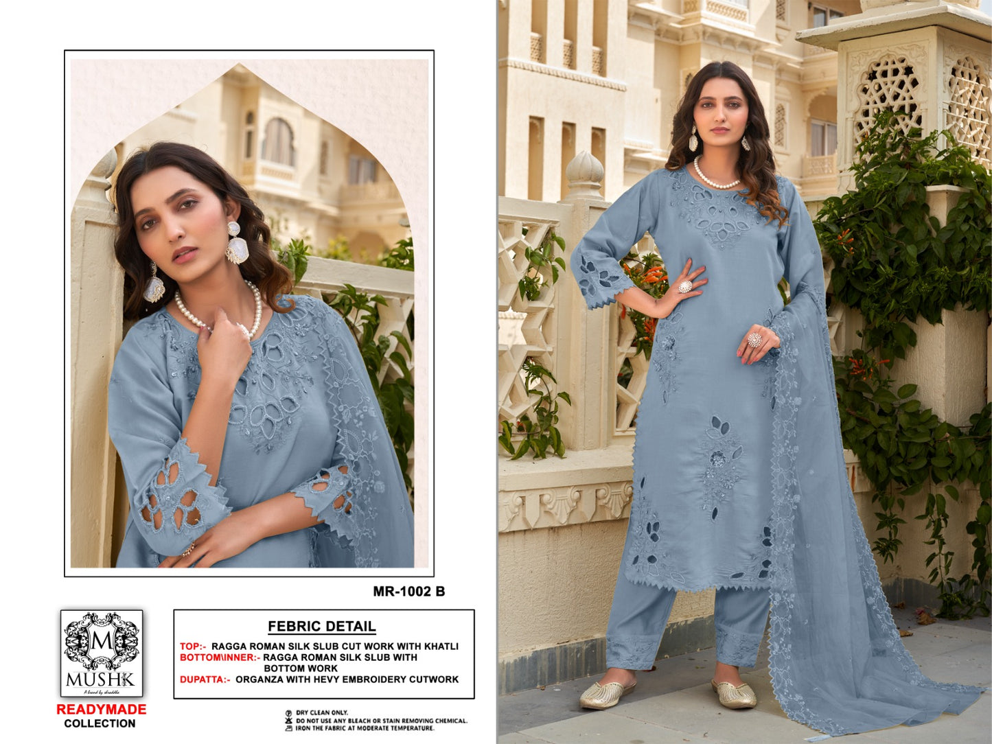 Mr 1002 Mushk Roman Silk Pakistani Readymade Suits Exporter Ahmedabad