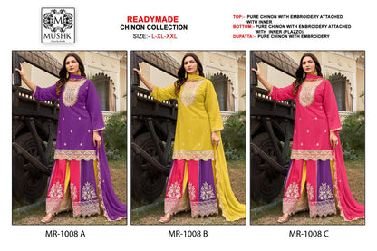 Mr 1008 Mushk Chinon Pakistani Readymade Suits Supplier Gujarat