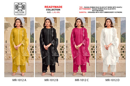 Mr 1012 Mushk Roman Silk Pakistani Readymade Suits Supplier