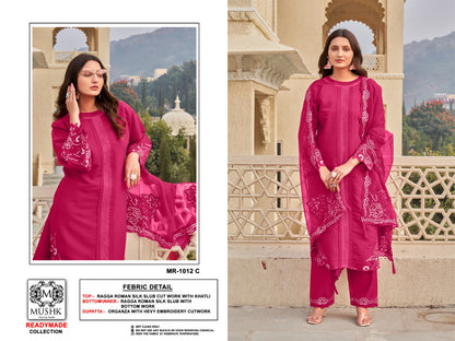 Mr 1012 Mushk Roman Silk Pakistani Readymade Suits Supplier