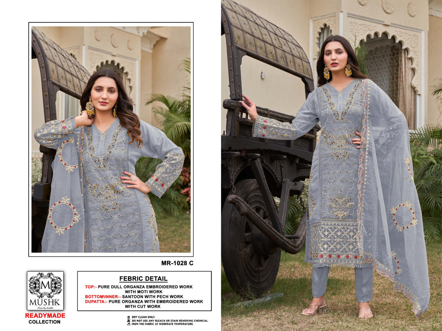 Mr 1028 Mushk Shraddha Designer Organza Pakistani Readymade Suits Manufacturer Ahmedabad