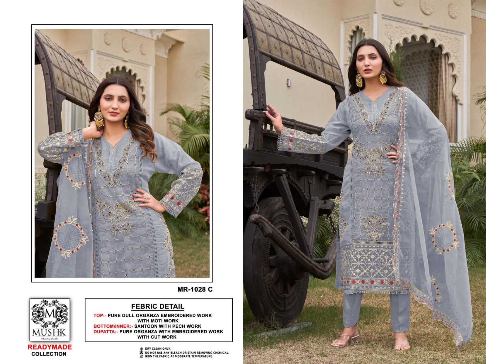 Mr 1028 Mushk Shraddha Designer Organza Pakistani Readymade Suits Manufacturer Ahmedabad