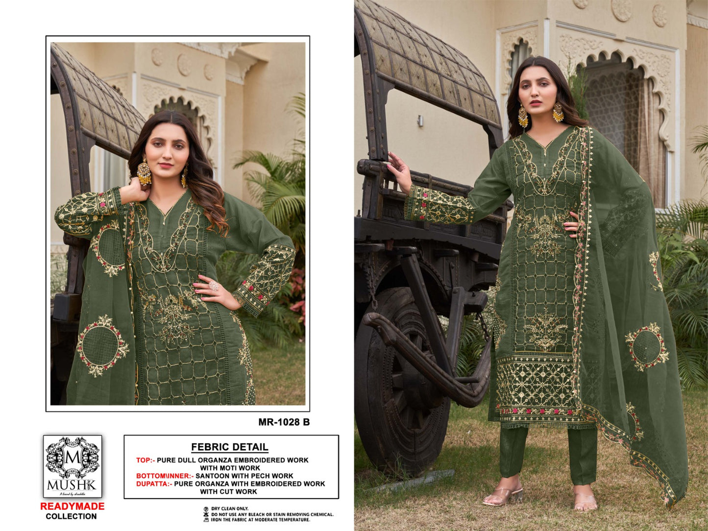 Mr 1028 Mushk Shraddha Designer Organza Pakistani Readymade Suits Manufacturer Ahmedabad