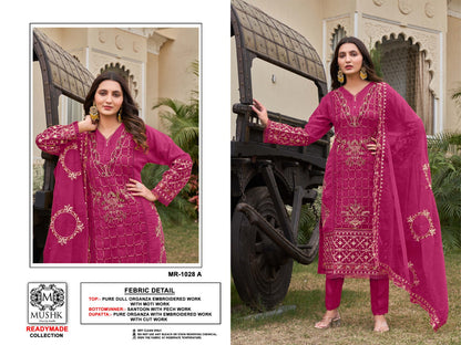 Mr 1028 Mushk Shraddha Designer Organza Pakistani Readymade Suits Manufacturer Ahmedabad