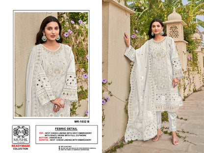 Mr 1032 Mushk Organza Pakistani Readymade Suits Wholesale