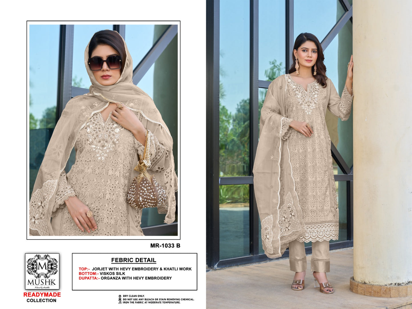 Mr 1033 Mushk Organza Pakistani Readymade Suits Supplier India
