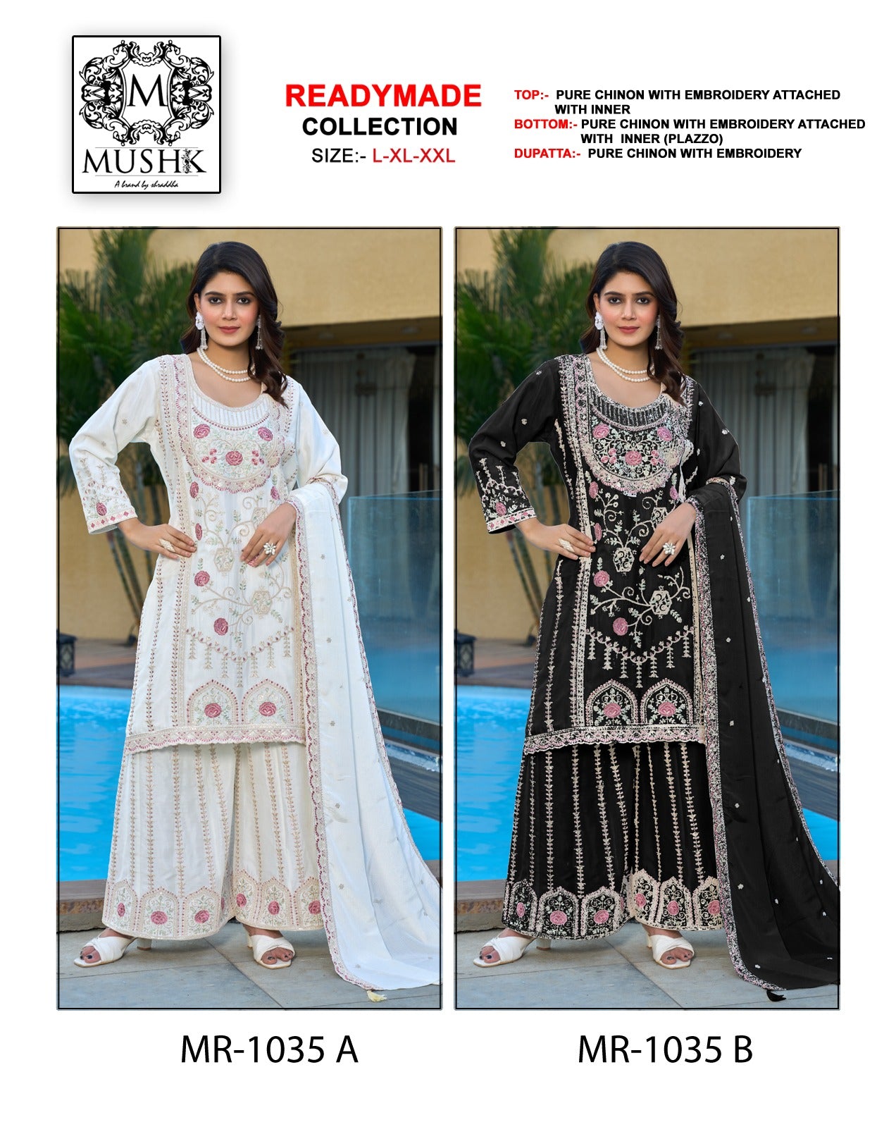 Mr 1035 Ab Mushk Chinon Pakistani Readymade Suits Manufacturer
