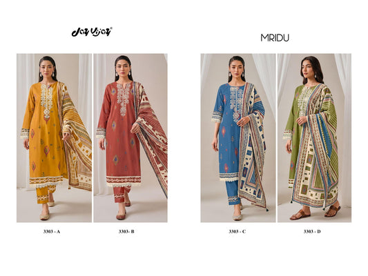 Mridu 3303 Jay Vijay Cotton Pant Style Suits Wholesaler