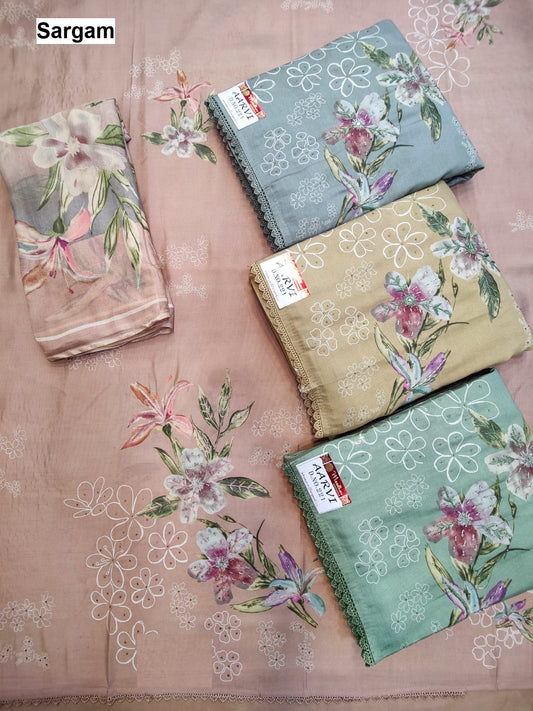 Mridul Sargam Prints Pure Muslin Salwar Suits Exporter India