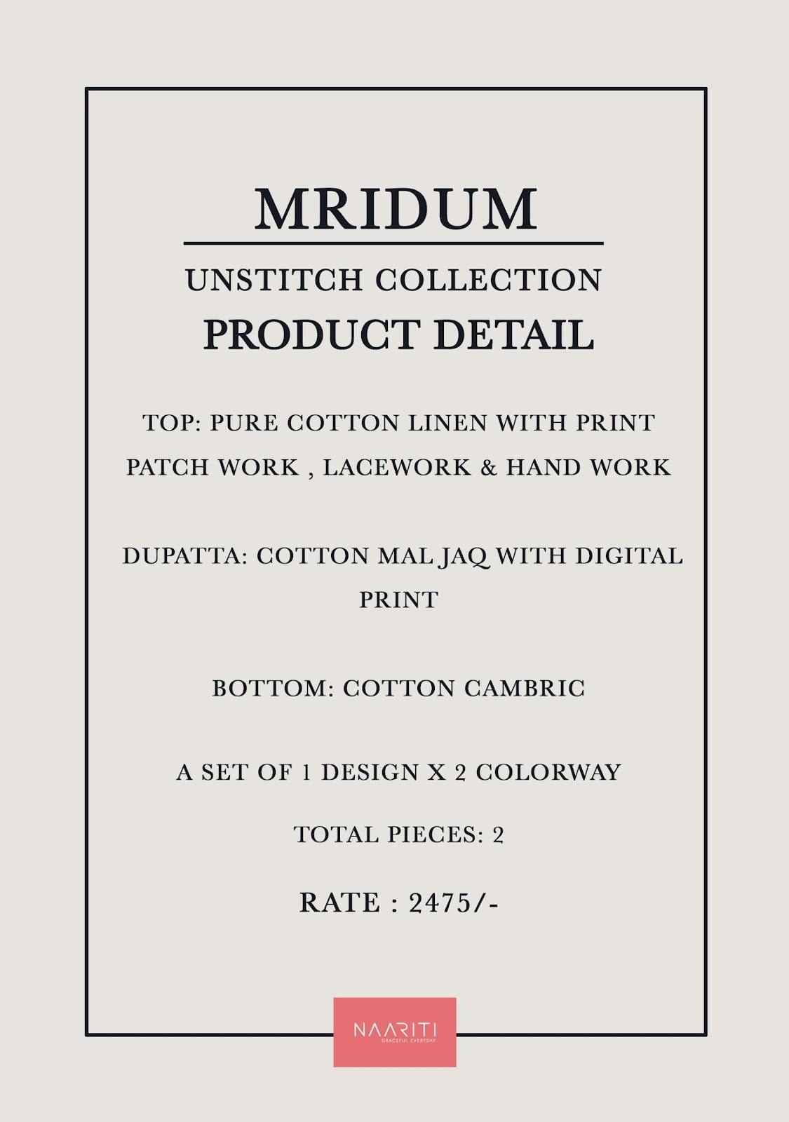 Mridum Naariti Cotton Linen Salwar Suits Exporter Gujarat