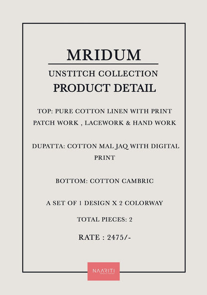 Mridum Naariti Cotton Linen Salwar Suits Exporter Gujarat