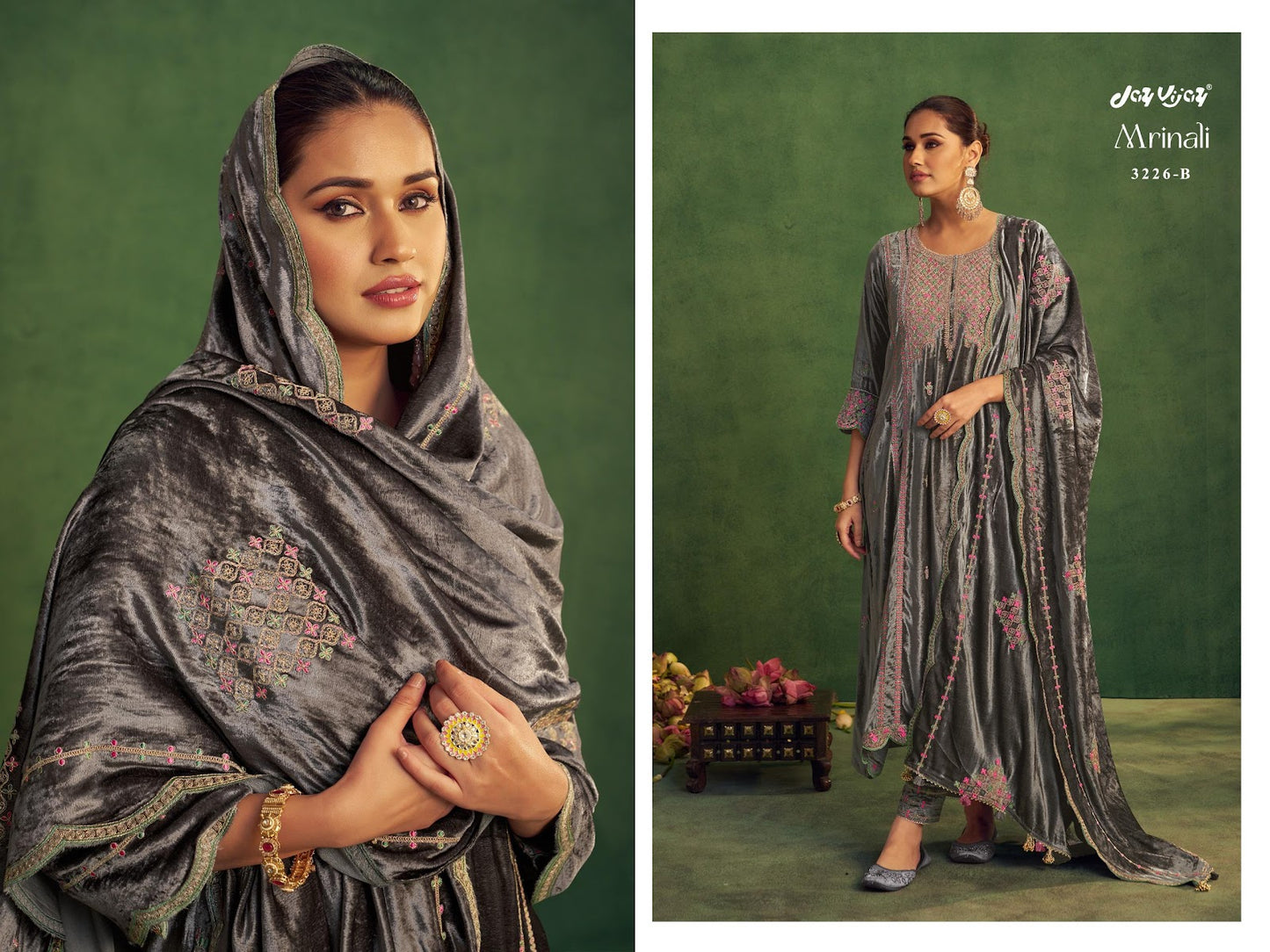 Mrinali 3226 Jay Vijay Pure Viscose Velvet Suits Supplier