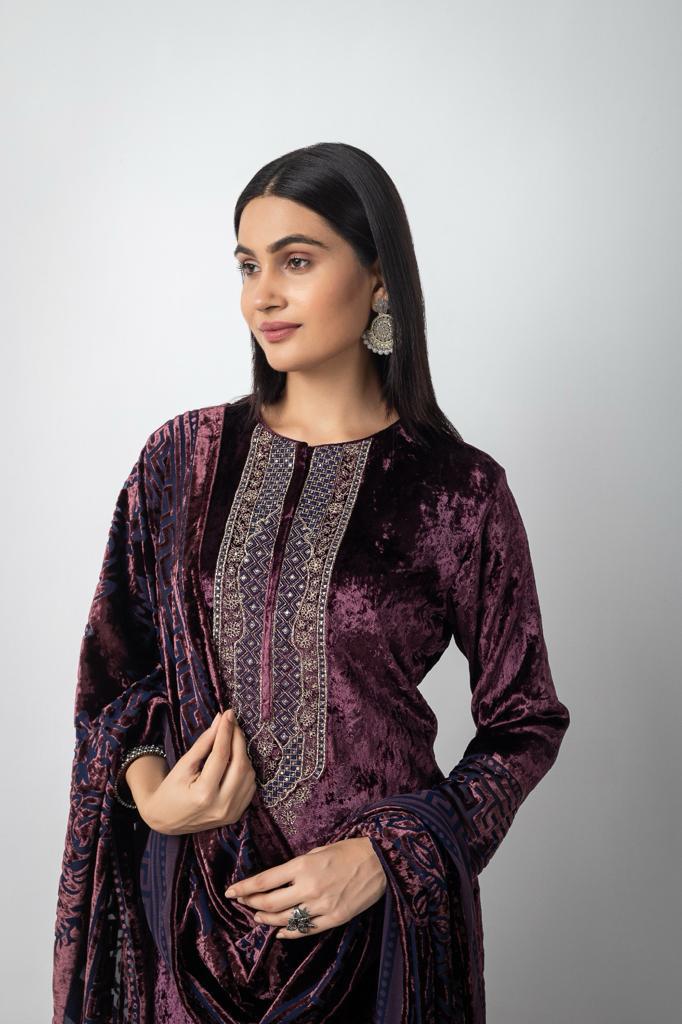 Mrinali Naariti Brasso Velvet Suits Exporter Ahmedabad