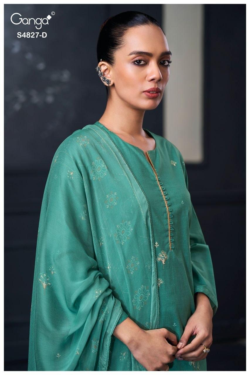 Mrinali S4827 Ganga Bemberg Pant Style Suits Exporter
