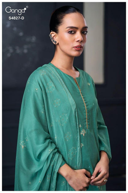Mrinali S4827 Ganga Bemberg Pant Style Suits Exporter
