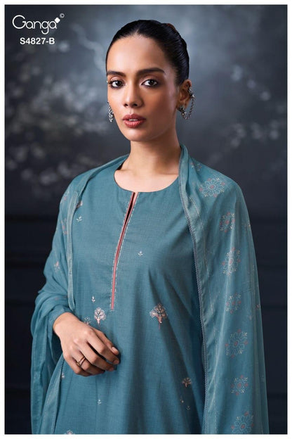 Mrinali S4827 Ganga Bemberg Pant Style Suits Exporter