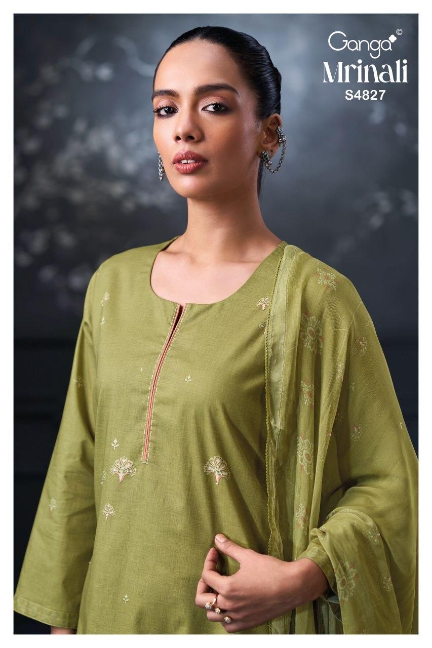 Mrinali S4827 Ganga Bemberg Pant Style Suits Exporter