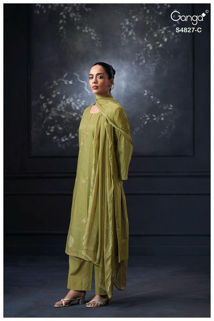 Mrinali S4827 Ganga Bemberg Pant Style Suits Exporter