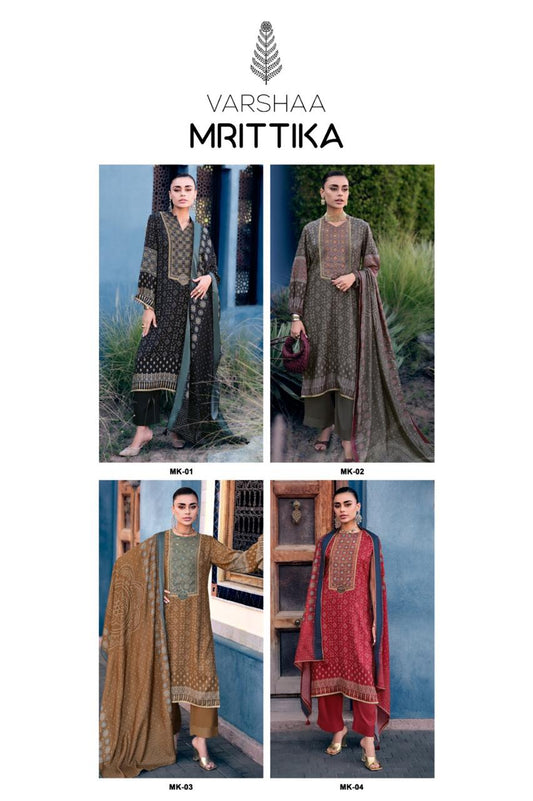 Mrittika Varshaa Viscose Muslin Pant Style Suits Manufacturer Gujarat