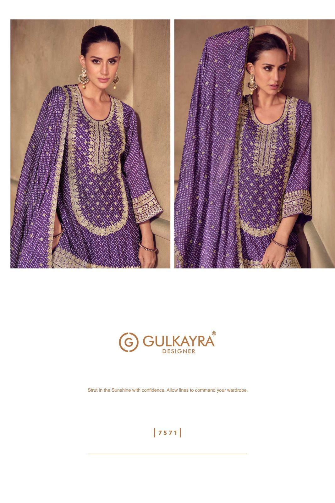 Mrunal Gulkayra Designer Chinon Readymade Sharara Suits Wholesaler
