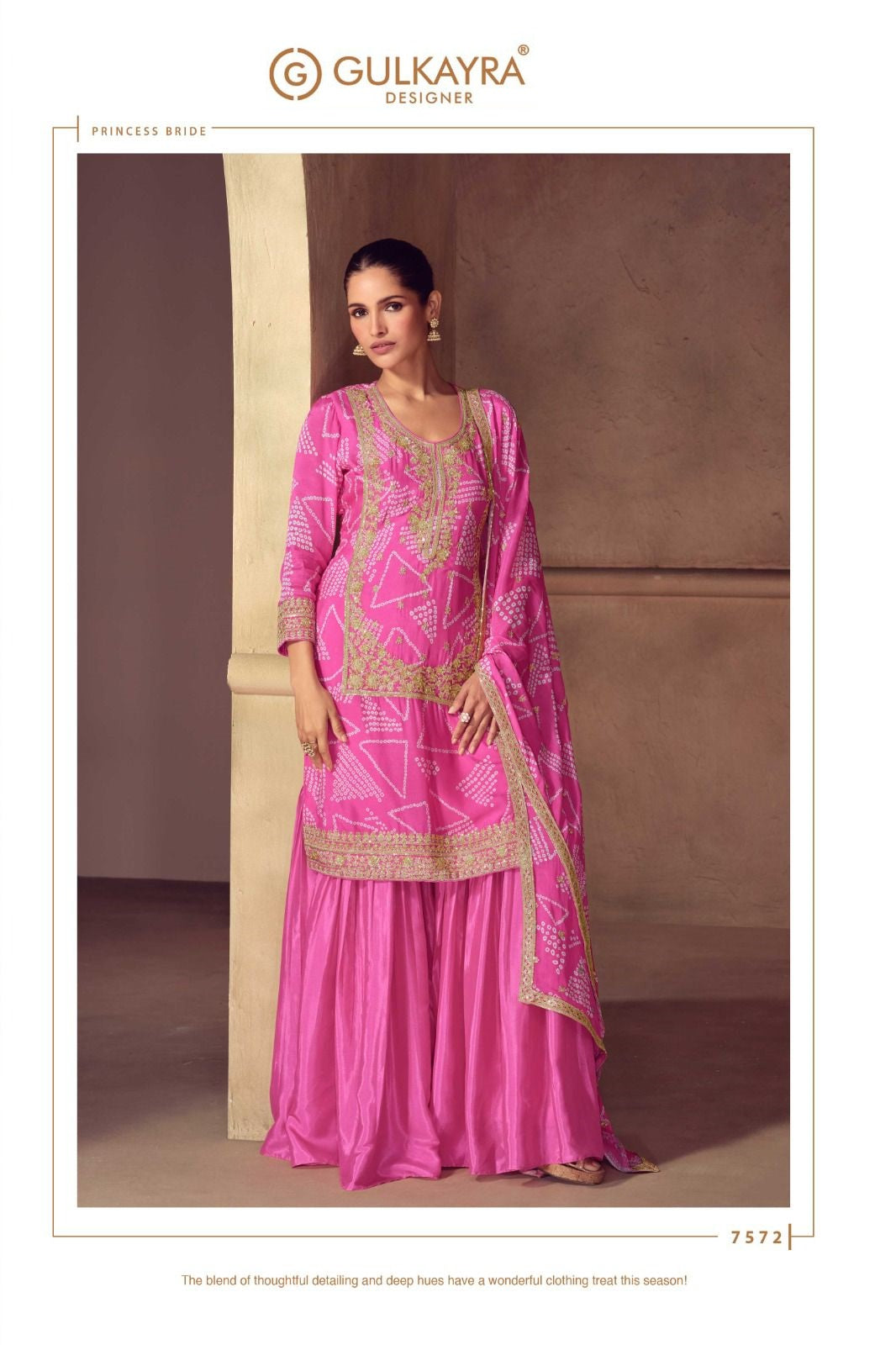 Mrunal Gulkayra Designer Chinon Readymade Sharara Suits Wholesaler