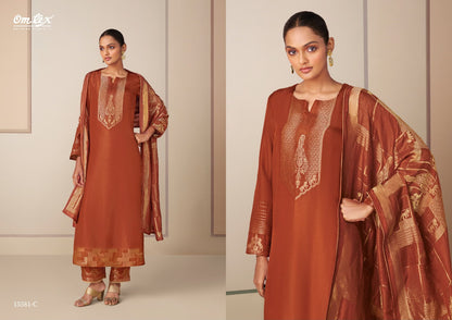 Mrunal Omtex Silk Jacquard Pant Style Suits Supplier Gujarat