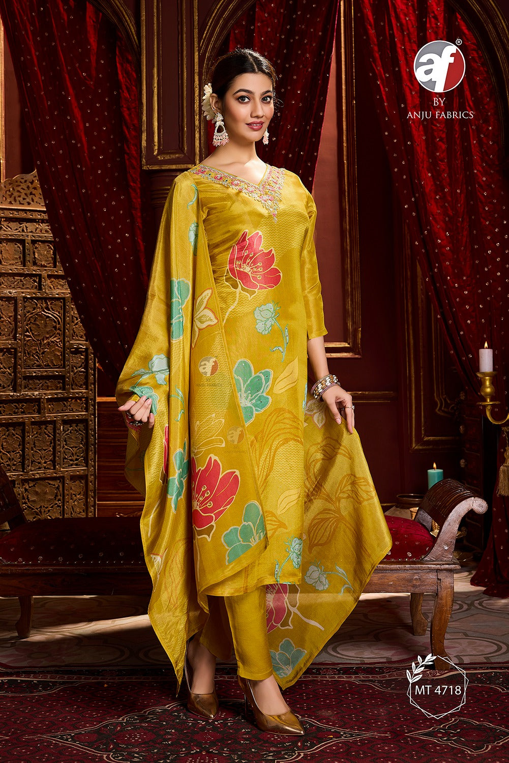 Mt 4718 Af Tissue Simmer Readymade Pant Style Suits Supplier Gujarat