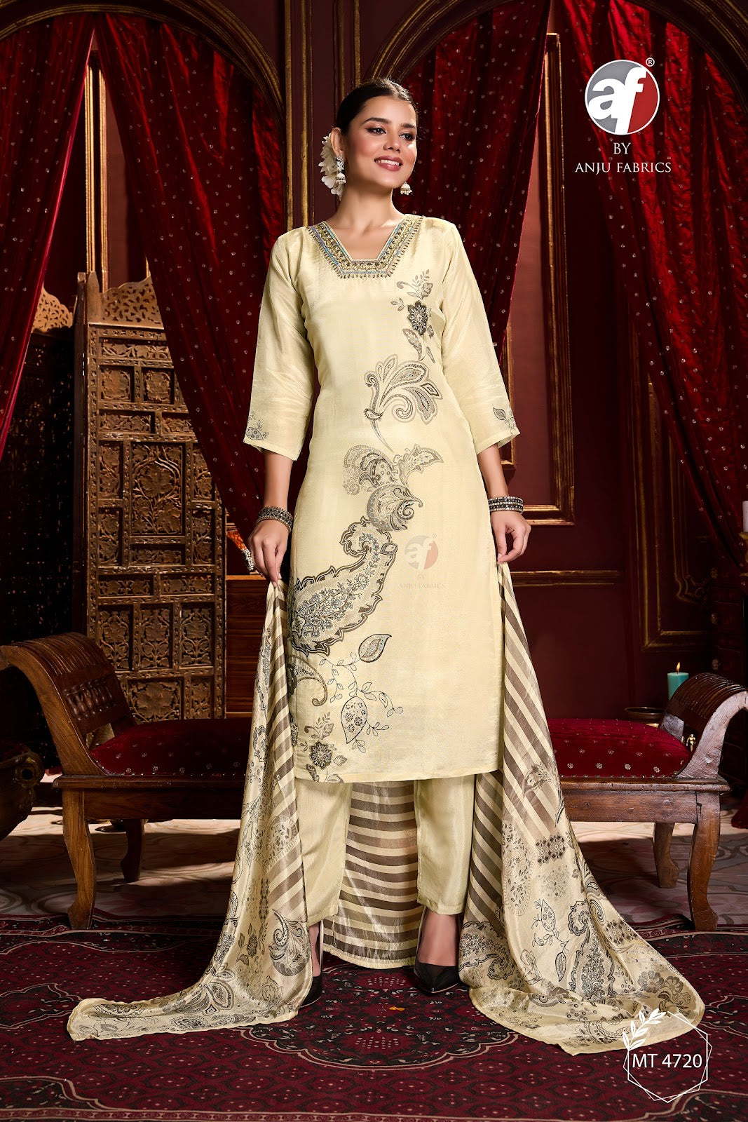 Mt 4720 Af Tissue Simmer Readymade Pant Style Suits Wholesaler