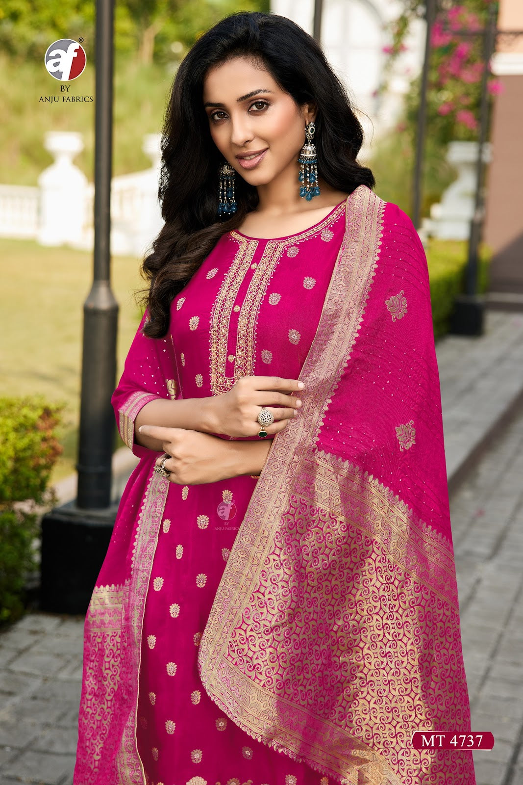 Mt 4737-4738 Af Dola Silk Readymade Pant Style Suits Wholesaler