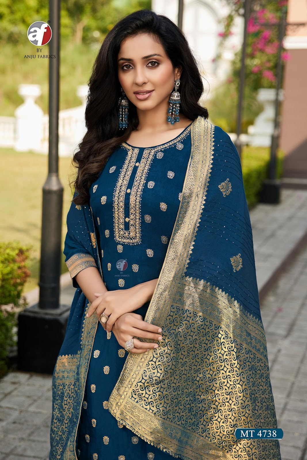 Mt 4737-4738 Af Dola Silk Readymade Pant Style Suits Wholesaler