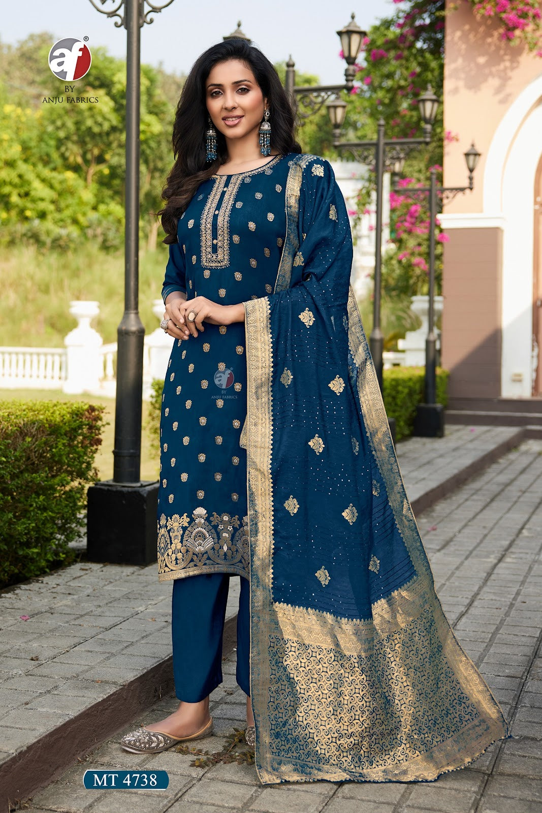 Mt 4737-4738 Af Dola Silk Readymade Pant Style Suits Wholesaler
