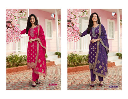 Mt 4741-4742 Af Dola Silk Readymade Pant Style Suits Wholesale Rate