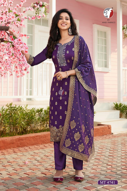 Mt 4741-4742 Af Dola Silk Readymade Pant Style Suits Wholesale Rate