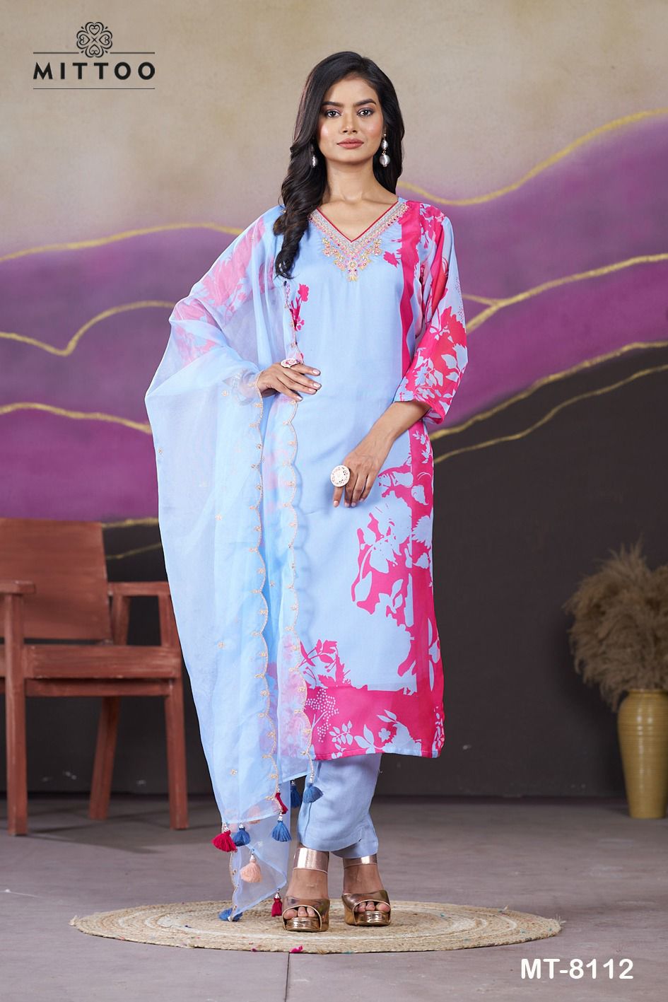 Mt 8112 Mittoo Digital Readymade Pant Style Suits Wholesale
