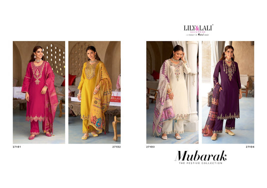 Mubarak Lily Lali Viscose Silk Readymade Pant Style Suits Exporter Gujarat