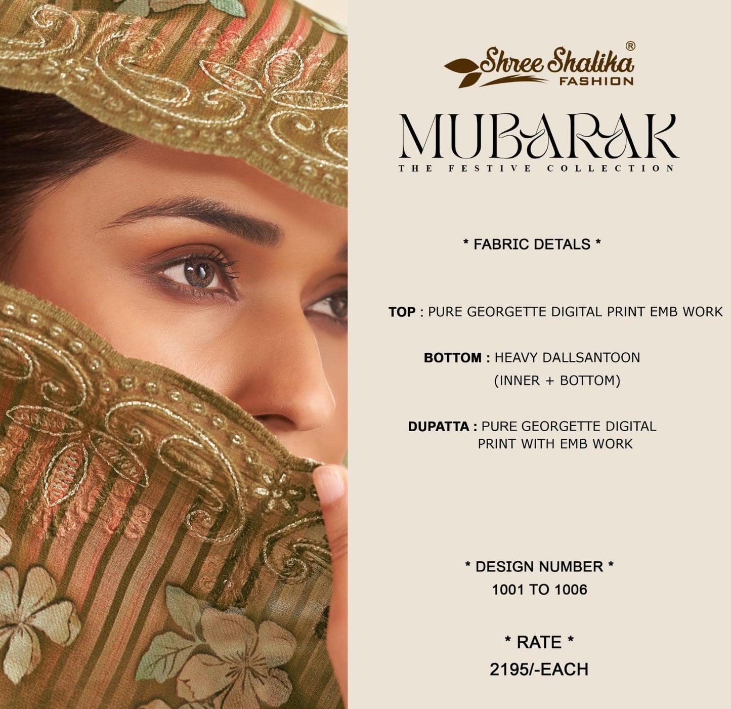 Mubarak Shree Shalika Fashion Georgette Pant Style Suits Exporter India