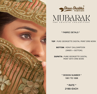 Mubarak Shree Shalika Fashion Georgette Pant Style Suits Exporter India