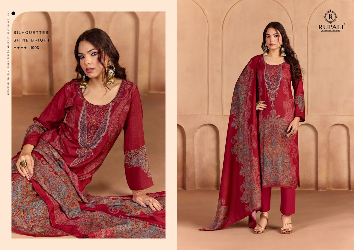 Mugdha Rupali Viscose Pashmina Suits Wholesale Rate