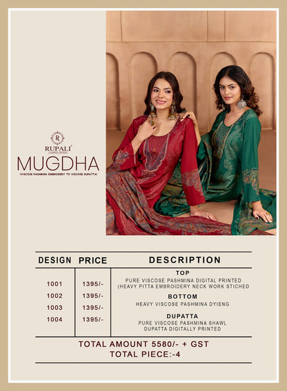 Mugdha Rupali Viscose Pashmina Suits Wholesale Rate